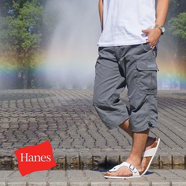 (ヘインズ) Hanes カーゴパンツ メンズ クロップドパンツ 七分 パンツ