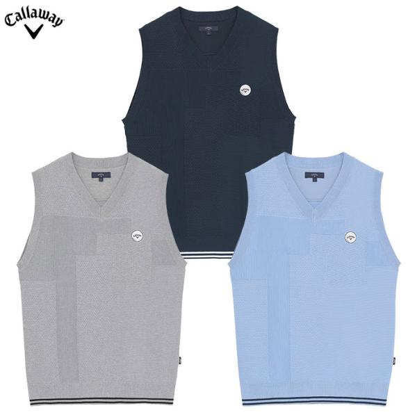 キャロウェイ リンクス編みニットベスト C26219100 メンズ Callaway ゴルフウェア 2026秋冬モデル 日本正規品