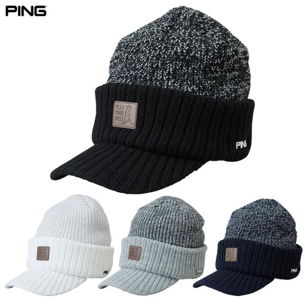 PING ピン HW-U2611 ブリムニットキャップ メンズ 帽子 ゴルフキャップ 2026秋冬モデル 追加カラーモデル 日本正規品