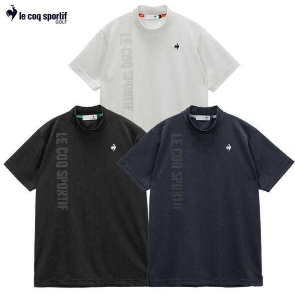 ルコックスポルティフ チェックジャカード半袖モックネックシャツ LG6SHS50M メンズ ゴルフウェア ゴルフ le coq sportif golf 2026春夏モデル 日本正規品