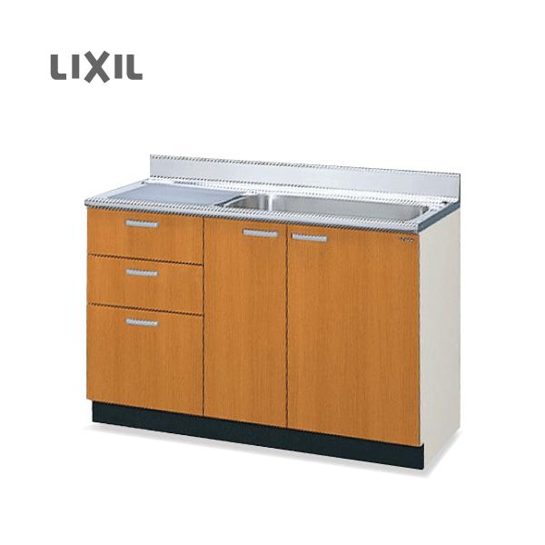 サンウエーブ キッチン 流し台 YSH-S-120R + LIXIL コンロ台 YSH-K-60BG