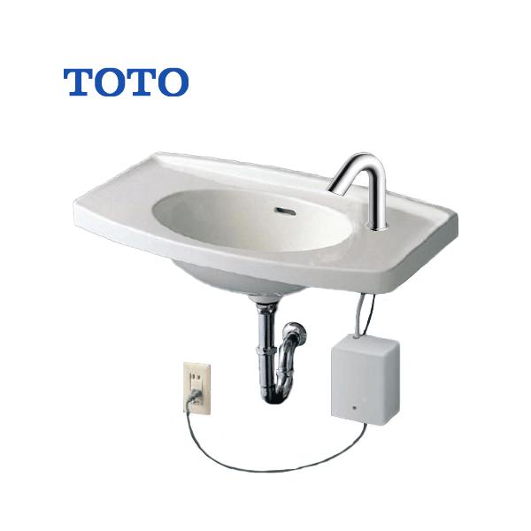 壁掛洗面器 アクアオート 自動水栓(AC100Vタイプ)セット(壁給水・壁排水) L270D,TLE28SS1A TOTO