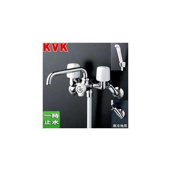 KVK 一時止水付2ハンドルシャワー(寒冷地用) KF104W (水栓金具 KVK 一時止水付2ハンドルシャワー(寒冷地用) KF104W (水栓金具