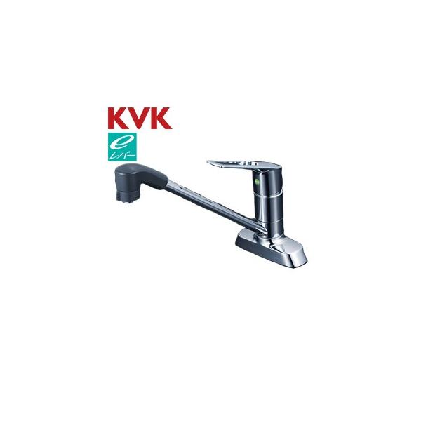 KVK シングルシャワー付混合栓(eレバー)260mmパイプ付