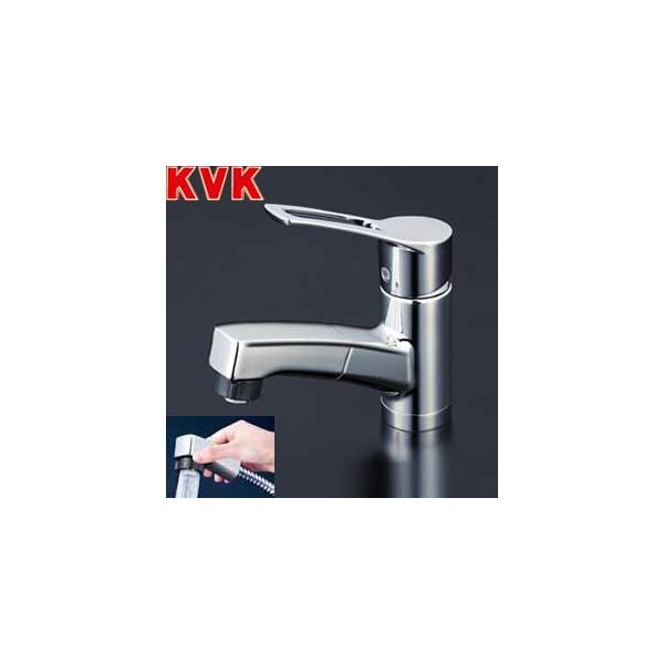 KVK 洗面用シングルレバー式シャワー付混合栓 KM8001TF (水栓 KVK 洗面用シングルレバー式シャワー付混合栓 KM8001TF (水栓