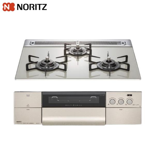 ノーリツ N3S14PWAS6STEC 13A 【台数限定】専用クリーナプレゼント付 ビルトインガスコンロ プログレ[60cm][都市ガス]