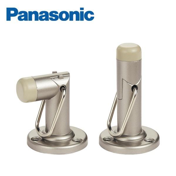 Panasonic 床壁兼用ドアストッパー 引掛金具付 MJE1BKNST先端を伸ばすと壁用、曲げると床用になるドアストッパーです。※ドア本体に取り付ける受け金具は、ドアストッパーの先端に当たる高さに取り付けてください。目安の寸法：床面から...