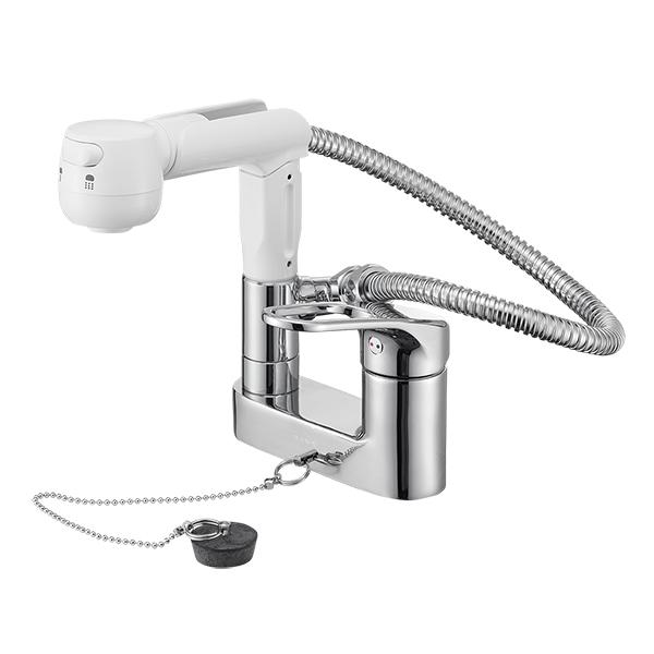 ◇ ≪SANEI K37100R-W-13≫ 洗面所用 シングルスプレー混合栓(洗髪用