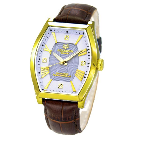 天然ダイヤ4石トノー型ソーラー電波時計 - ダンディクラブ 二光