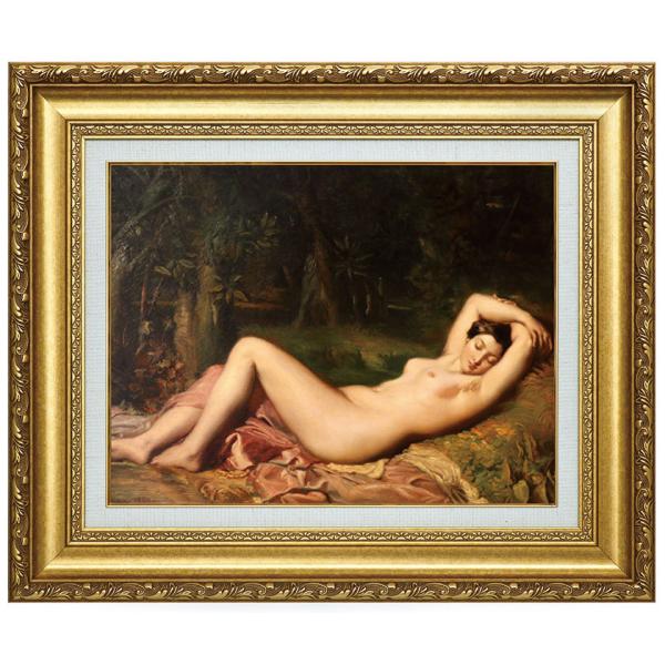 シャセリオー 泉のほとりで眠るニンフ 立体複製名画 レプリカ 額付き 美術品 絵画 インテリア おしゃれ 壁掛け 壁飾り - アートの友社 ホーリ通信