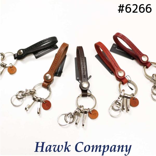 メール便発送 ホークカンパニー Hawk Company キーリング キーホルダー 6266 レザー 本革 男女兼用 メンズ レディース プレゼント ユニセックス