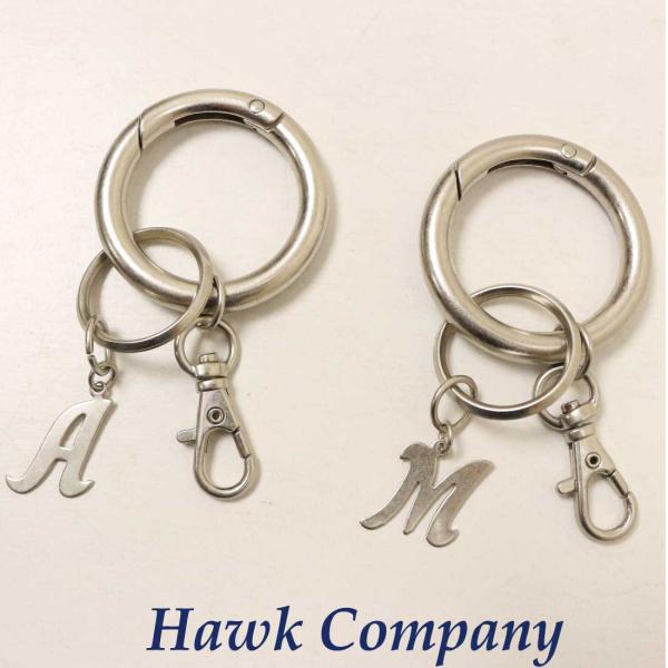 メール便発送 ホークカンパニー Hawk Company キーリング キーホルダー 6278 イニシャル チャーム 男女兼用 メンズ レディース プレゼント ユニセックス
