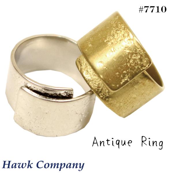 メール便発送 ホークカンパニー Hawk Company 7710 アンティークリング 真鍮 ブラス フリーリング ゴールド シルバー プレゼントに最適