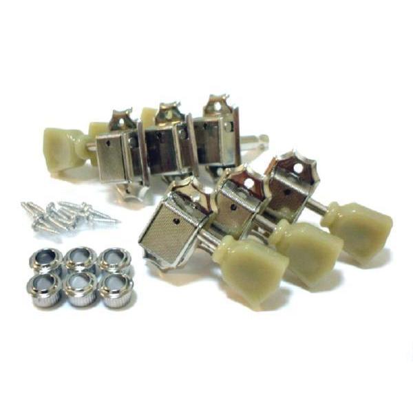 他サイト： 【E】ギター糸巻き★アコースティックギター用★ギターペグ★3+3(6コセット)★クルーソンタイプペグ★GM-WC2の商品画像