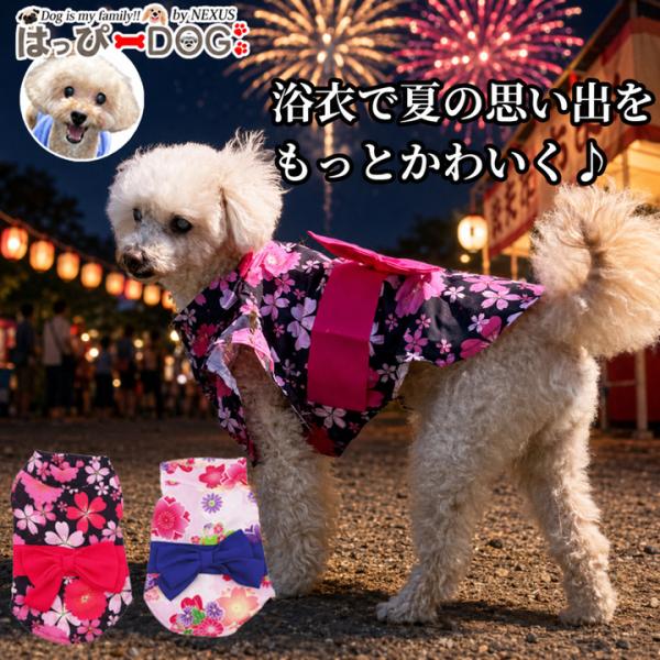 犬 浴衣 ゆかた 服 犬服 いぬ 犬の服 男の子 女の子 マジックテープ 着せやすい 小型犬 中型犬 和柄 かわいい おしゃれ 夏祭り お祭り 花火大会 お散歩 トイプ