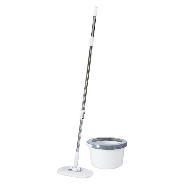洗浄から脱水へは自動切り替えのため、手間が省け容易に使用可能です。■サイズ：モップ全長/約1100〜1330mm、モップ拭き幅/約260mm、バケツ/約Φ330×210mm■セット内容：本体、バケツ■材質：ヘッド/ポリプロピレン、柄/ステン...