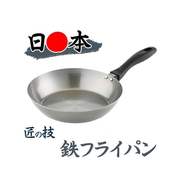 送料無料 日本製 藤田金属　匠の技　鉄フライパン24cm