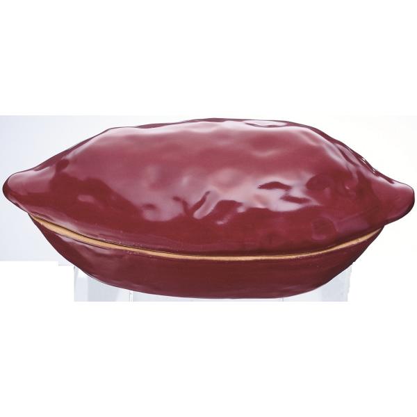 電子レンジ加熱8分程度でおいしい焼き芋が作れます遠赤外線効果で、芯までふっくらと焼き上げますジャガイモ、焼きなす、焼きとうもろこしの作り方が載ったレシピ付きです■サイズ：幅26.5×奥行12.5×高さ10.5cm■重量：本体/970g、セラ...