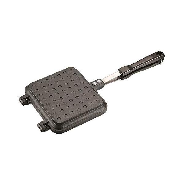 アウトドアで手軽にホットサンド作り。ご家庭でも使えます。熱伝導が良いアルミダイキャスト製。熱がムラなく均一に伝わります。軽くて丈夫です。■サイズ：幅152×全長355×厚さ36mm■重量：660g■材質：アルミニウム合金　はり底/ステンレス...