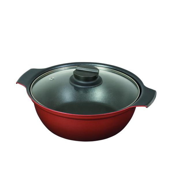 他サイト： パール金属 HB-6963 旨味 ふっ素加工IH対応ガラス蓋付卓上鍋20cmの商品画像