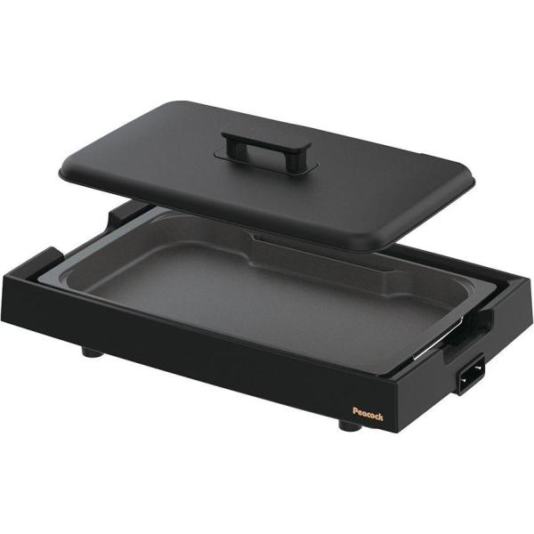 ピーコック ホットプレート ブラック WKV-13 B 【peacock スチーム 機能 付き 焼き肉 バーベキュー お好み焼き もんじゃ 餃子 ハンバーグ】