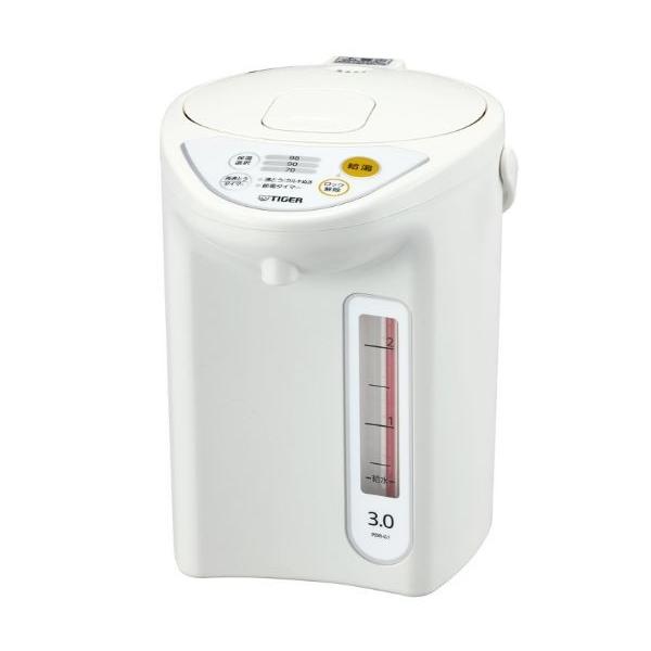 他サイト： タイガー魔法瓶 マイコン電動ポット 3L ホワイト PDR-G301-Wの商品画像