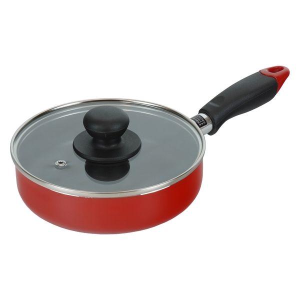 和平 かちこれ ガラス蓋付 ミニフライパン 16cm レッド RB-2909