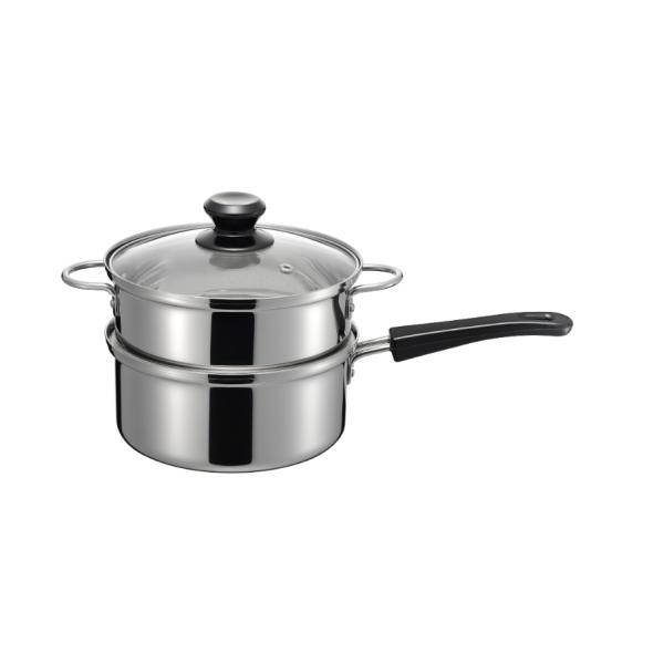 和平 烹味屋 RB-3256 IH対応 片手二段蒸し器 18cm 【ステンレス製 ガス