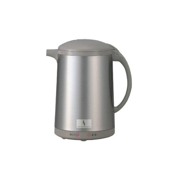 ■沸とうタイプの電気ポット■広口容器でお手入れカンタン■汚れやほこりがつきにくい「クリアコートステンレスボディ」■空だき防止■転倒湯もれ防止■マグネットプラグ■やけどしにくい本体設計●サイズ：幅15×奥行21×高さ23.5cm●重量：1.2...