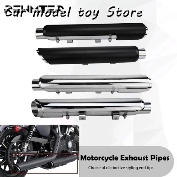 並行輸入品】ハーレー バイク黒/クロム EXHUAST マフラーマフラー