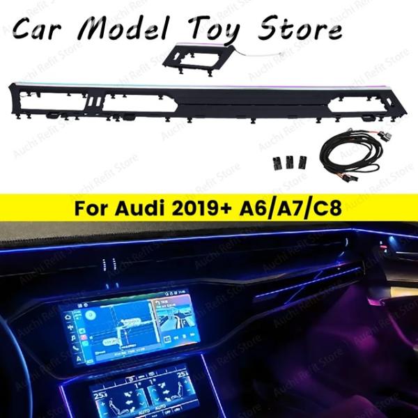 並行輸入品 アウディ A6 A7 C8（2019-2024年式用 32色 カー LED計器盤ランプ 車内センターコンソール アンビエントライト 装飾ランプ パー