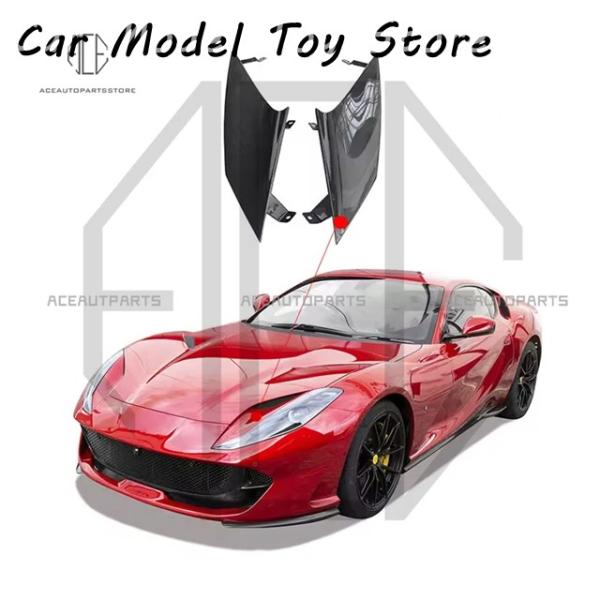並行輸入品 フェラーリ 812 スーパーファスト用 ドライ  カーボンフロントヘッドライトカバーエアベント ランプフード カーアクセサリー