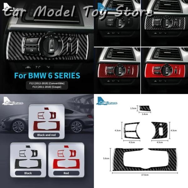 並行輸入品 BMW 6シリーズ M6 F12 F13 2011 2018 F06 Mスポーツ用 カーボンステッカー ヘッドライトスイッチカバー ヘッドランプイン