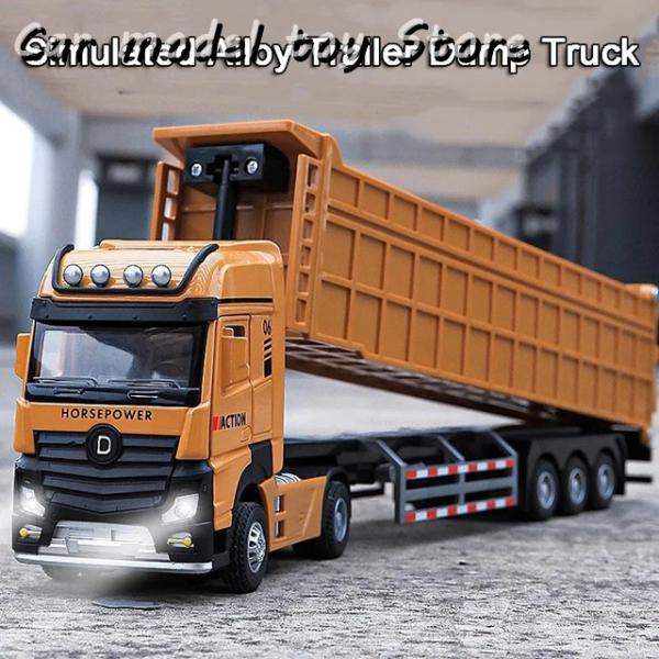 並行輸入品】 1:50スケールトレーラーダンプトラックモデル合金ダイ
