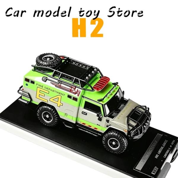 並行輸入品 MK 1:64 SCALE H2 AMBULANCE CAR MODEL FIRE DEPARTMENT VEHICLE REPLICA ADULT COLLECTION STATIC DISPLAY HEC