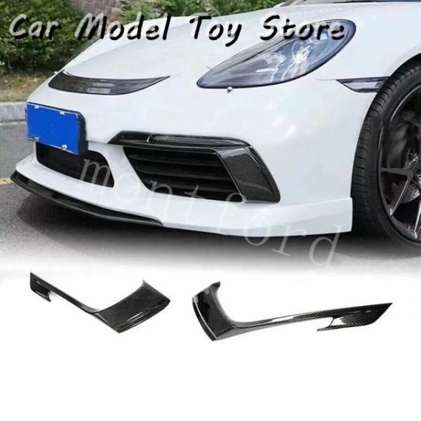 並行輸入品 フロントバンパーサイドフォグランプ用ドライ カーボンエアベントインテークフレームカバートリム（ポルシェ 718 ボクスター ケイマン 2016-20