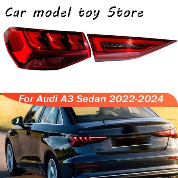 【並行輸入品】アウディ  A3 セダン 2022 2023 2024 LED リア テール ライト アセンブリ方向信号ランプハザードヘッドライト
