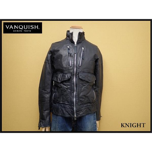 VANQUISH レザージャケット・L△ヴァンキッシュ/牛革/ライダース/@A1 