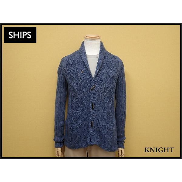 SHIPS（シップス） ショールカラー リネンカーディガン・M▽シップス