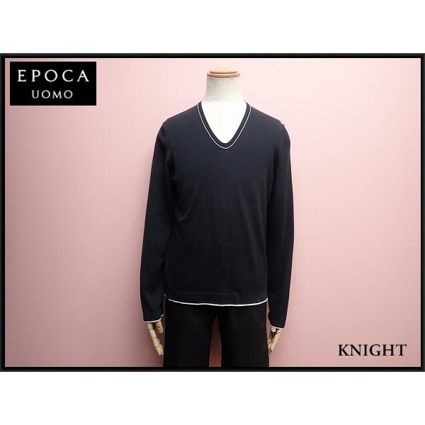 EPOCA UOMOエポカウォモ　黒のニットセーター　46/M 33,000円 EPOCA UOMO（エポカ ウォモ） 送料無料 ニット・46△エポカウォモ