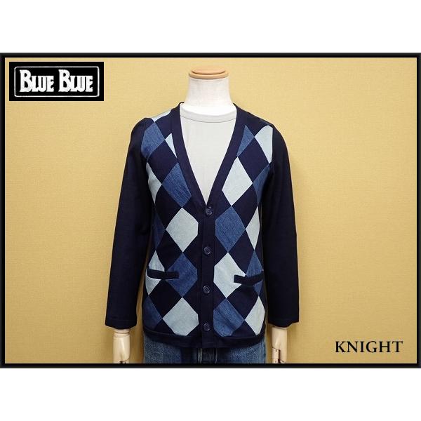 BLUE BLUE インディゴ コットン ケーブルニット カーディガン 0 藍色 BLUE BLUE インディゴ コットン ケーブルニット カーディガン 0 藍色