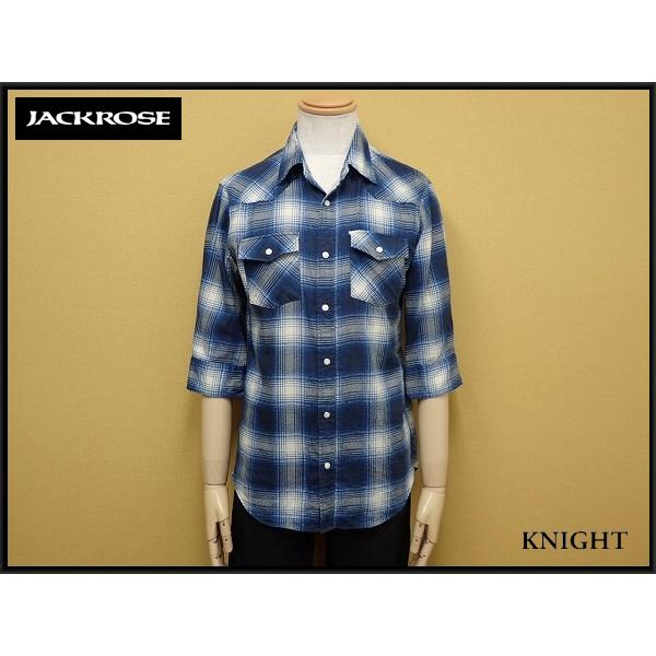 JACK ROSE チェックシャツ・4▼ジャックローズ/7分袖/メンズ/24*8*2-19