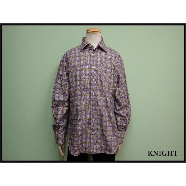 ETRO（エトロ） 送料無料 総柄シャツ・43△エトロ/伊製/大きいサイズ