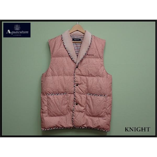 Aquascutum ダウンベスト・M〜L□アクアスキュータム/ルームウェア 