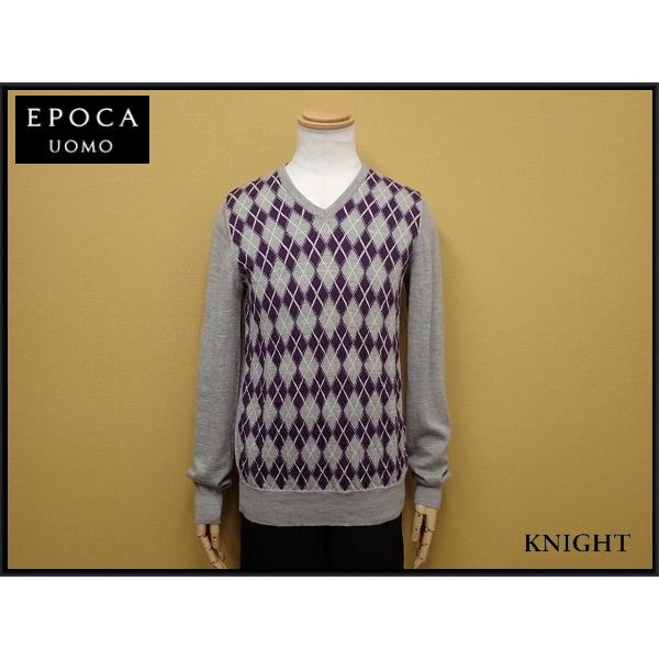 EPOCA UOMO アーガイルセーター サイズ48 エポカウォモ ニット メンズ 中古