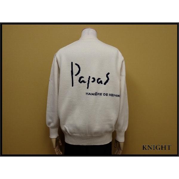 PAPAS（パパス） バックロゴ ウールニットカーディガン□パパス/メンズ