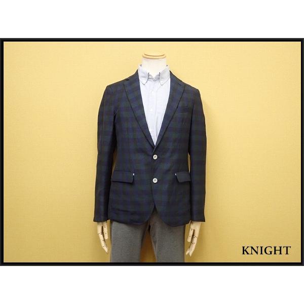SUIT SELECT ジャケット サイズY6 スーツセレクト チェック リネン混 春夏 メンズ 中古 26長2
