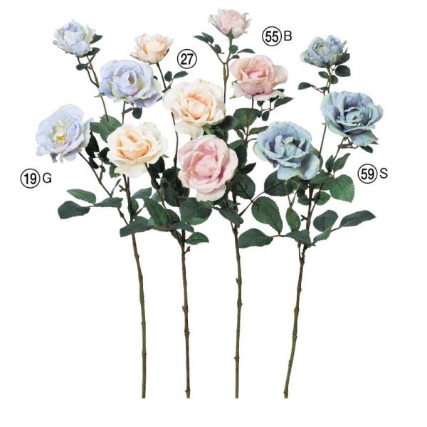 神戸花物語 asca エルサローズ（3輪） バラ 薔薇 花材 造花 A