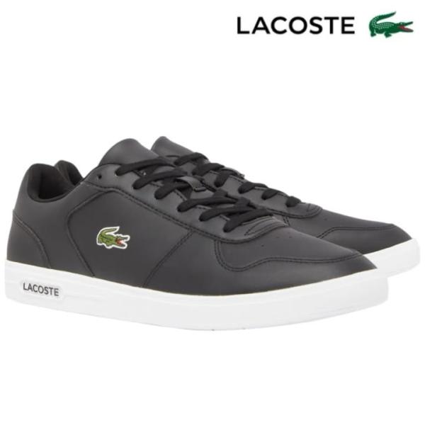 LACOSTE ラコステ 48SMA0114 T-BASE 224 1 SMA メンズ ローカット カジュアル レザー 紐靴 コートスニーカー スニーカー シューズ 靴 白 黒 ホワイト ブラック