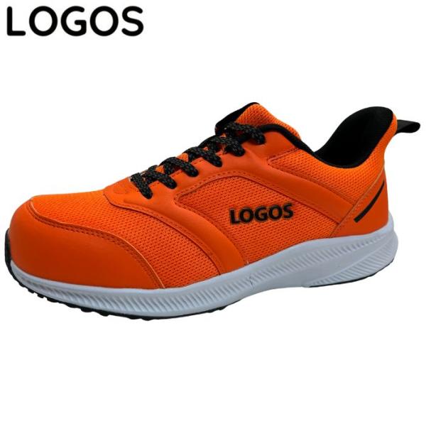 LOGOS ロゴス TPR防滑ソール 軽量 ハンズフリー スニーカー LOGOS SAFETY SHOES LG-3133 メンズ シューズ カジュアル 靴 オレンジ 安全靴